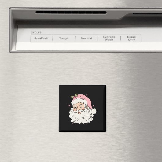 おもしろいヴィンテージピンクサンタクロースピンククリスマスメンズwo マグネット (インサイチュ (食洗機))