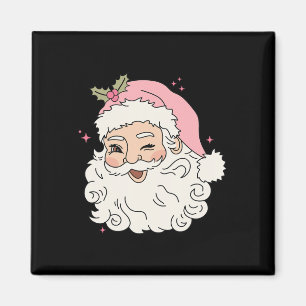 おもしろいヴィンテージピンクサンタクロースピンククリスマスメンズwo マグネット