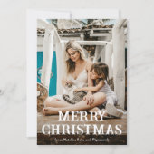 おもしろいヴィンテージフォントフォトクリモダンスマス シーズンカード (正面)