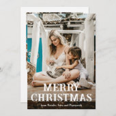 おもしろいヴィンテージフォントフォトクリモダンスマス シーズンカード (正面/裏面)