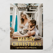 おもしろいヴィンテージフォントフォトクリモダンスマス 箔シーズンカード (正面)