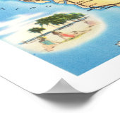 おもしろいヴィンテージフロリダの地図 ポスター (角)