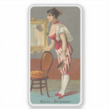 おもしろいヴィンテージヘアドレッサーイラストレーション1800s