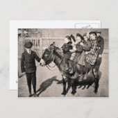 おもしろいヴィンテージポートレート子のDonkey Balancing ポストカード (正面/裏面)