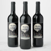 おもしろいヴィンテージムーンニューイヤーきらめくワインラベル ワインラベル (ボトル)