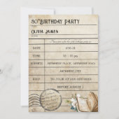 おもしろいヴィンテージライブラリのカードブック年齢の誕生日 招待状 (正面)