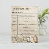 おもしろいヴィンテージライブラリのカードブック年齢の誕生日 招待状 (スタンド正面)