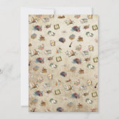 おもしろいヴィンテージライブラリのカードブック年齢の誕生日 招待状 (裏面)