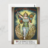 おもしろいヴィンテージラッキーハロウィーンビクトリアン天使 ポストカード (正面/裏面)