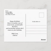 おもしろいヴィンテージレトロアイスクリームコーン、誕生日 ポストカード (裏面)