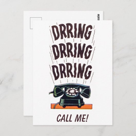 おもしろいヴィンテージレトロ旧クラシック電話 ポストカード (正面/裏面)