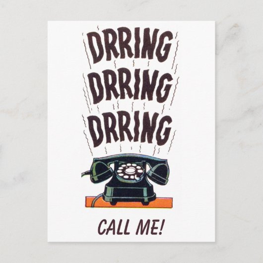 おもしろいヴィンテージレトロ旧クラシック電話 ポストカード (正面)