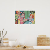 おもしろいヴィンテージレトロ漫画 ポスター (キッチン)