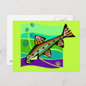 おもしろいヴィンテージレトロ熱帯魚 ポストカード (正面/裏面)