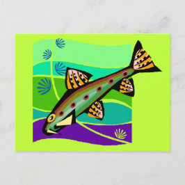 おもしろいヴィンテージレトロ熱帯魚 ポストカード