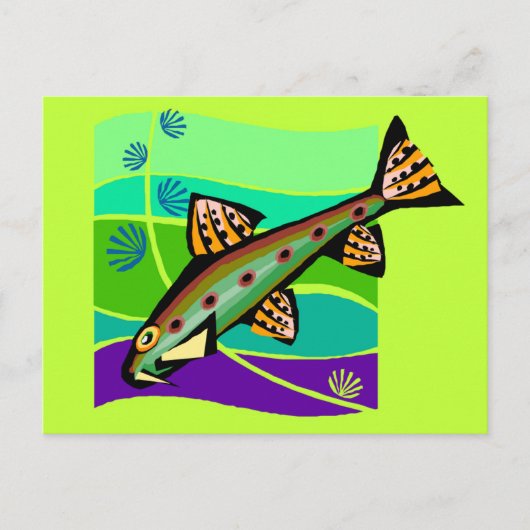 おもしろいヴィンテージレトロ熱帯魚 ポストカード (正面)
