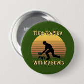 おもしろいヴィンテージローウ遊ンボウル時間バッジ 缶バッジ (正面&裏面)