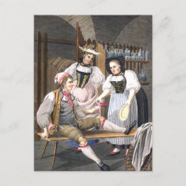 おもしろいヴィンテージワインセラー，スイスの飲み物場  ポストカード