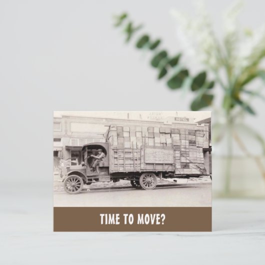 おもしろいヴィンテージ不動産仲介業者マーケティング ポストカード (スタンド正面)