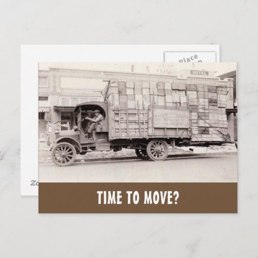 おもしろいヴィンテージ不動産仲介業者マーケティング ポストカード (正面/裏面)