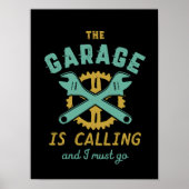 おもしろいヴィンテージ修理整備士ガレージが呼び出し中 ポスター (正面)