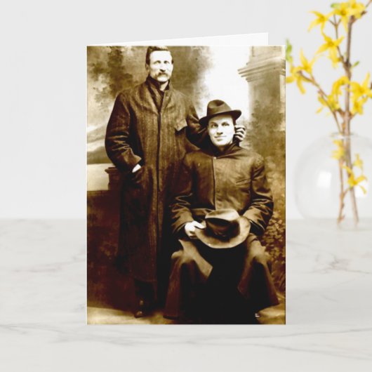 おもしろいヴィンテージ写真誕生日カード カード (黄色い花)