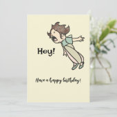 おもしろいヴィンテージ叫び女の子誕生日挨拶 カード (スタンド正面)