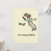 おもしろいヴィンテージ叫び女の子誕生日挨拶 カード (正面/裏面インサイチュ)