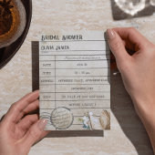 おもしろいヴィンテージ図書カードブックブライダルシャワー 招待状