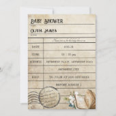 おもしろいヴィンテージ図書室カードブック 招待状 (正面)