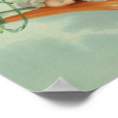 おもしろいヴィンテージ女子ビクトリアンビール飲み ポスター (角)