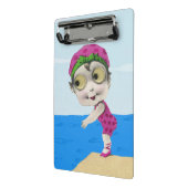 おもしろいヴィンテージ女子泳ぐ人ピンク水着 ミニクリップボード (アングル2)