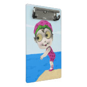 おもしろいヴィンテージ女子泳ぐ人ピンク水着 ミニクリップボード (アングル)