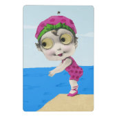 おもしろいヴィンテージ女子泳ぐ人ピンク水着 ミニクリップボード (裏面)