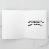 おもしろいヴィンテージ女子飲挨拶誕生日カード サンキューカード (内部)