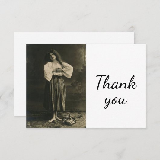 おもしろいヴィンテージ女性のヘアウェアありがとう サンキューカード (正面/裏面)