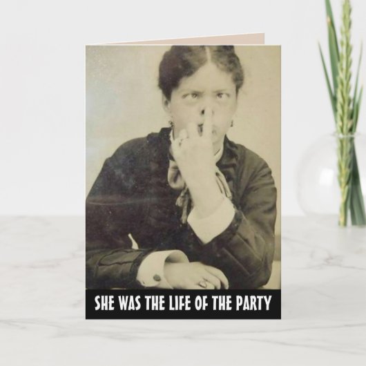 おもしろいヴィンテージ女性誕生日カード カード (正面)