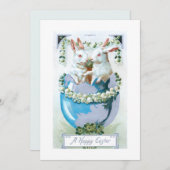 おもしろいヴィンテージ復活祭の虫卵 シーズンカード (正面/裏面)