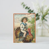 おもしろいヴィンテージ感謝祭トルコの友情 シーズンポストカード (スタンド正面)