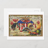 おもしろいヴィンテージ感謝祭トルコの友情 シーズンポストカード (正面/裏面)