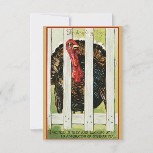 おもしろいヴィンテージ感謝祭トルコの友情 招待状 (正面)