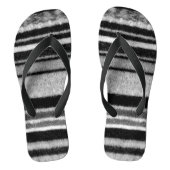 おもしろいヴィンテージ手編み黒白ストリップス ビーチサンダル (フットベッド)