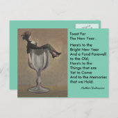 おもしろいヴィンテージ新年トーストワインギャルポストカード シーズンポストカード (正面/裏面)