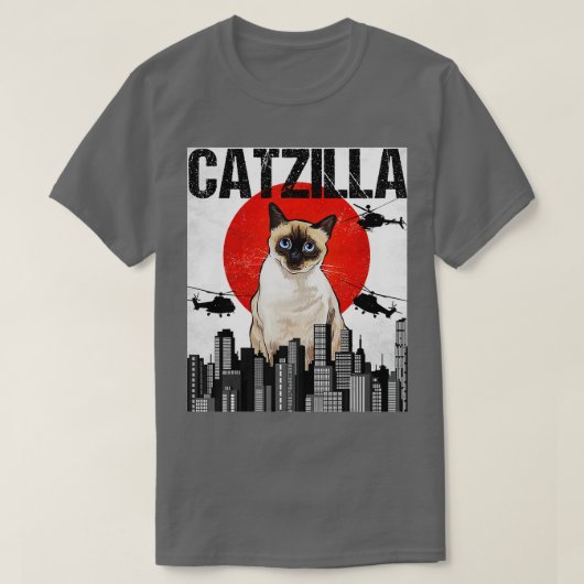 おもしろいヴィンテージ日本のキャッツリラシャム猫 Tシャツ (デザイン正面)