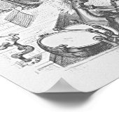 おもしろいヴィンテージ楽器オーケストラミュージシャン ポスター (角)