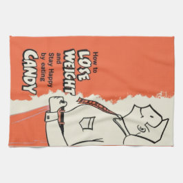 おもしろいヴィンテージ減量と食べキャンディー キッチンタオル