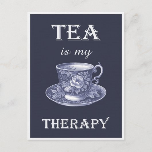 おもしろいヴィンテージ熱いお茶は私のセラピー ポストカード (正面)