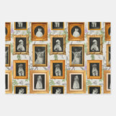 おもしろいヴィンテージ猫額壁アートギャラリー ラッピングペーパーシート (正面3)