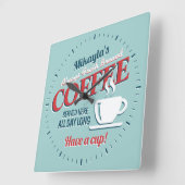 おもしろいヴィンテージ生醸造コーヒーパーソナライズされた スクエア壁時計 (傾斜)