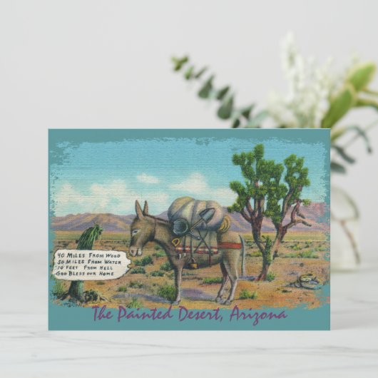 おもしろいヴィンテージ砂漠パーティの招待状 招待状 (スタンド正面)